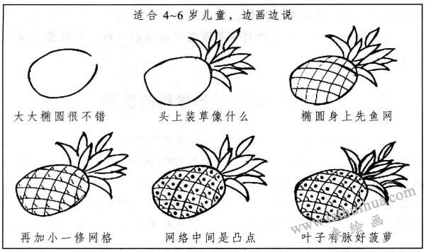 菠萝的绘画步骤