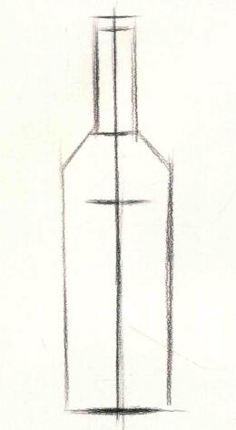 啤酒瓶结构素描作画步骤01