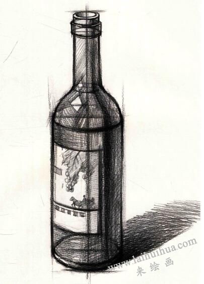 啤酒瓶结构素描