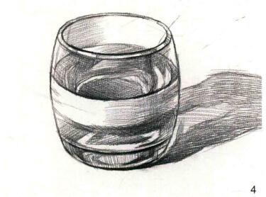 透明玻璃杯素描