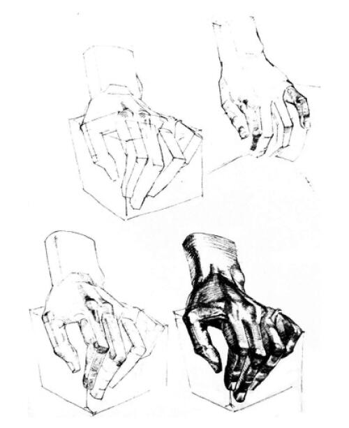 素描手部塑造刻画方法