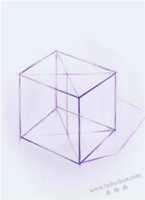 《石膏正方体》素描作画步骤01