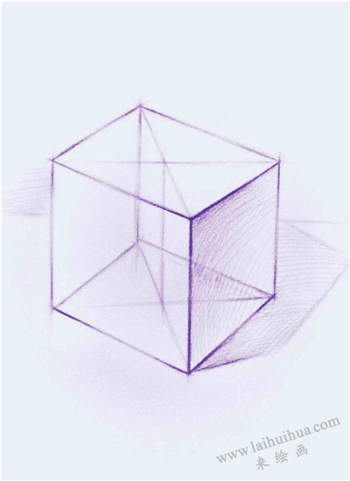 《石膏正方体》素描作画步骤02