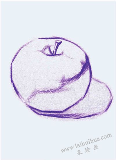 《苹果》结构素描作画步骤01