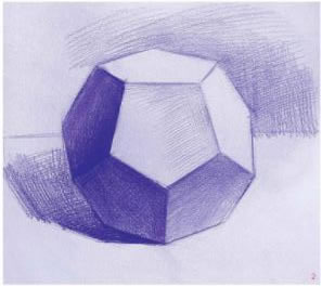 正五边形多面球体素描表现步骤02
