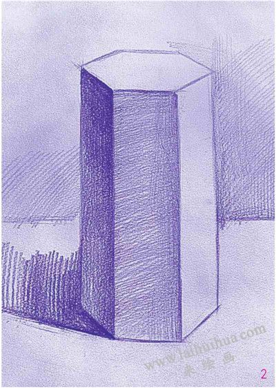 六棱柱素描表现步骤02