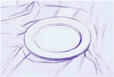 《白瓷盘》素描写生步骤01