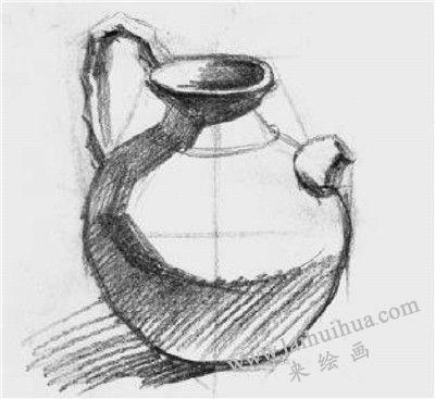 高柄瓷罐素描画法步骤03
