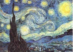 梵高《罗纳河上的星夜》油画
