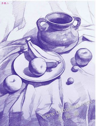 器皿组合素描的明暗画法步骤02