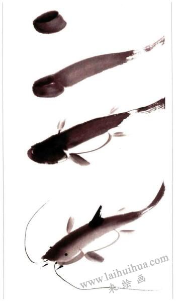 鲇鱼的国画画法步骤01