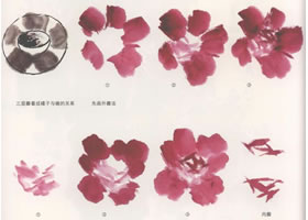 国画月季花的画法