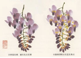 藤萝花国画画法