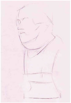 荷马像结构素描画法步骤01