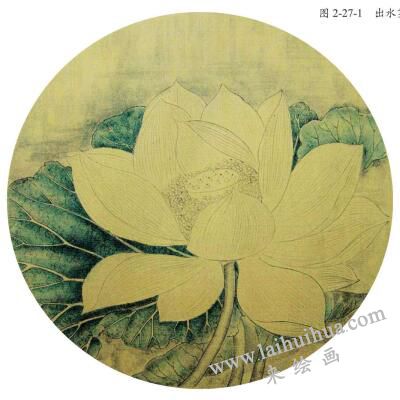 国画宋画小品《出水芙蓉》临摹步骤二