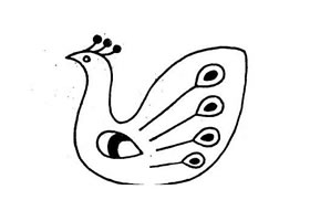孔雀简笔画作品