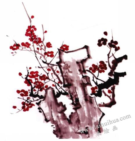 国画梅花的画法步骤03