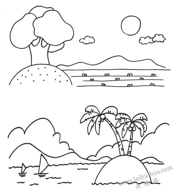 风景简笔画中的虚实处理