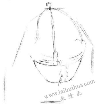 悬挂的珍珠吊兰素描画法步骤02