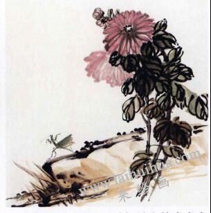 国画菊花的范画练习步骤03，范画五