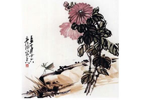 国画菊花的范画练习步骤五