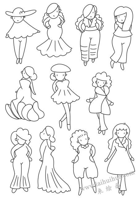 时装简笔画作品03