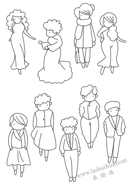 时装简笔画作品04