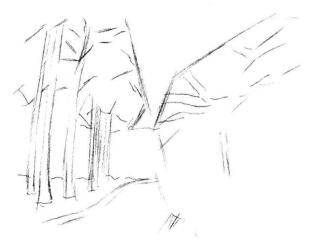 植物公园素描画法步骤02