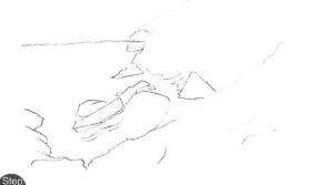 海边景色素描画法步骤01