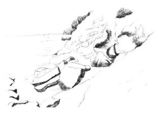 海边景色素描画法步骤03
