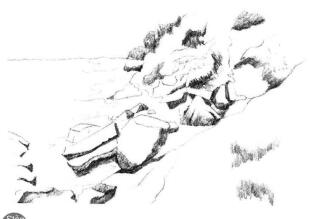 海边景色素描画法步骤04