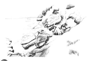 海边景色素描画法步骤05