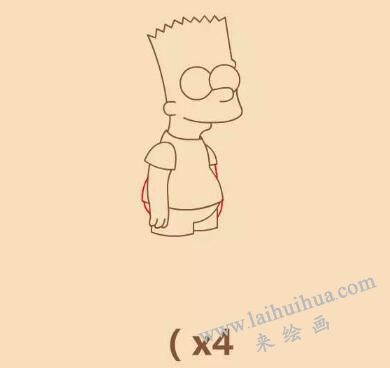 辛普森简笔画画法步骤15