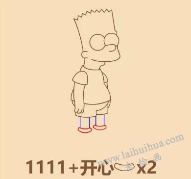 辛普森简笔画画法步骤16
