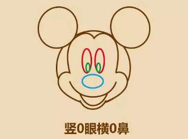 米奇头像简笔画画法步骤05