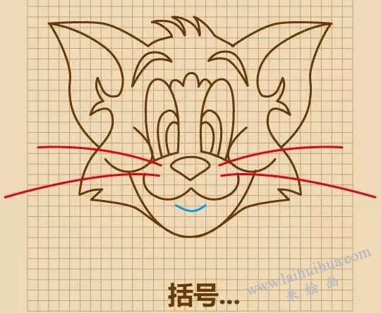 汤姆猫（Tom）简笔画画法步骤09
