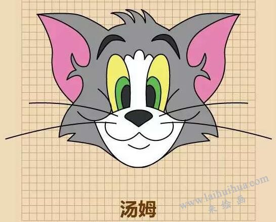 汤姆猫（Tom）简笔画画法步骤11