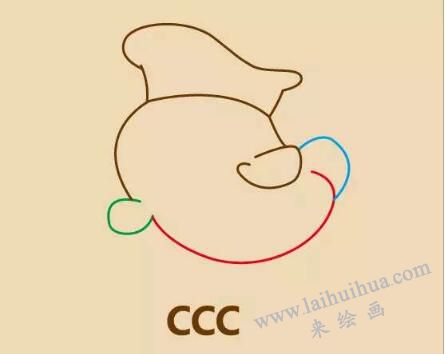 大力水手简笔画画法步骤05