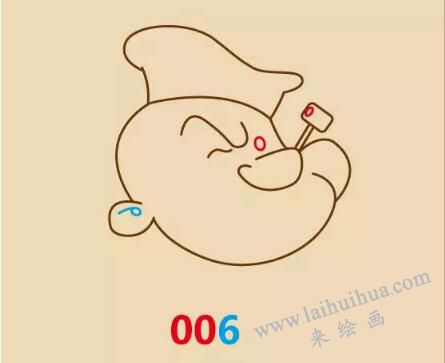大力水手简笔画画法步骤08