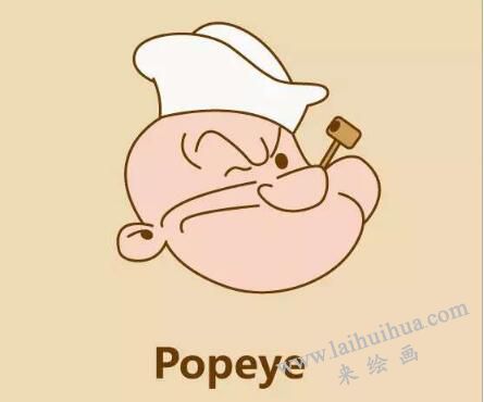 大力水手简笔画画法步骤12