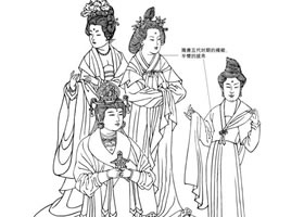 隋唐五代白描服饰图