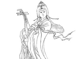 王昭君白描仕女图