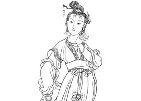 林黛玉白描仕女图