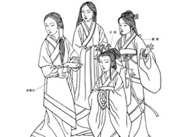 秦汉白描服饰图