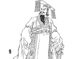 汉武帝白描图