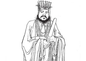 魏征白描图