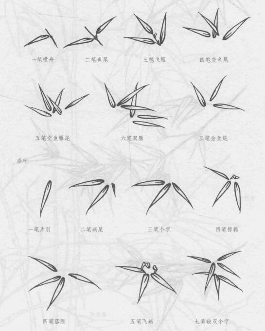 白描竹叶的画法