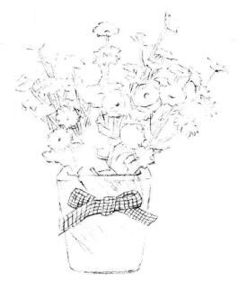 小盆栽香菊素描画法步骤05