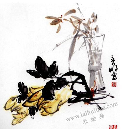 兰花的画法范画画法步骤04