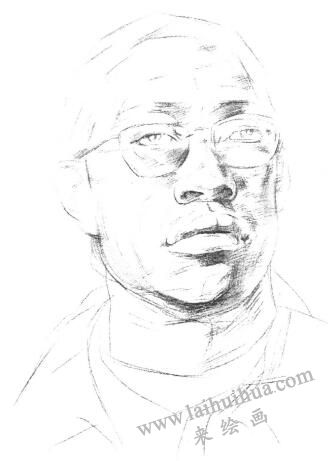 山东青年头像素描步骤02
